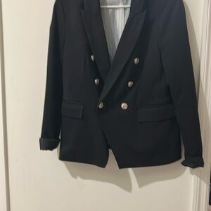 Classic Black Double-Breasted Blazer